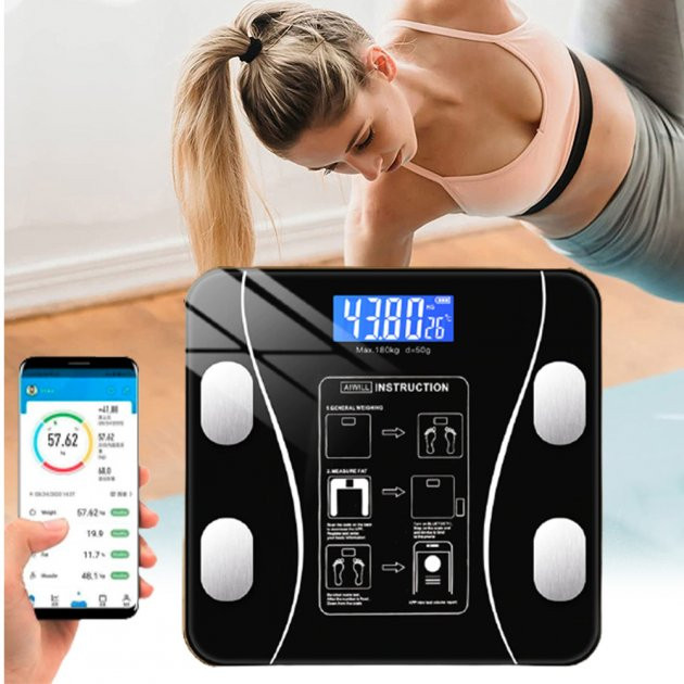 Умные напольные смарт весы TY-EB619 Bluetooth подключение к телефону Київ - фото 1