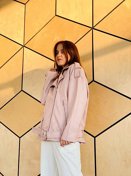 Женская куртка оверсайз Пудровый S Харьков - изображение 3