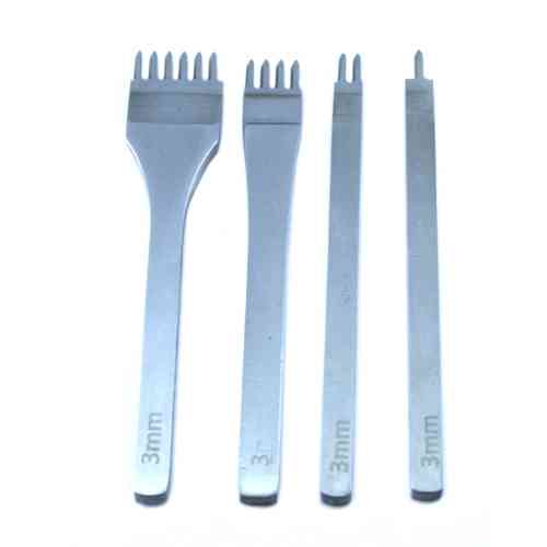 Набор пробойников 4шт ромбовидных строчных для кожи 1+2+4+6, шаг 3мм Винница