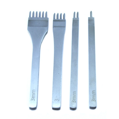 Набор пробойников 4шт ромбовидных строчных для кожи 1+2+4+6, шаг 3мм Винница - изображение 1