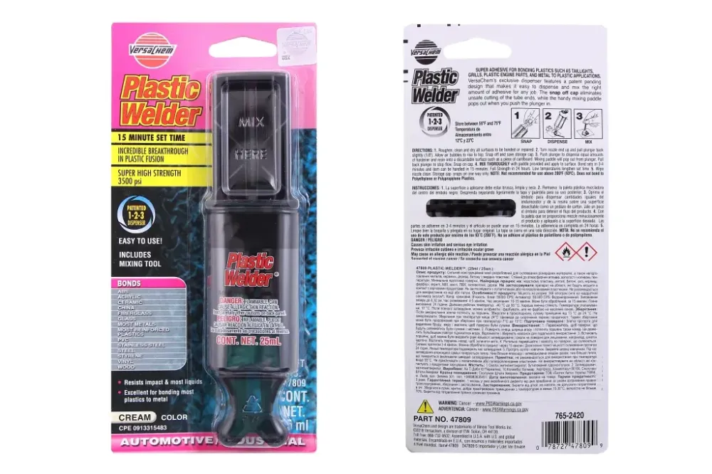 Клей эпоксидный для пластика 15мин в шприце VersaChem 25мл кремовый (2-комп.) Винница - изображение 1