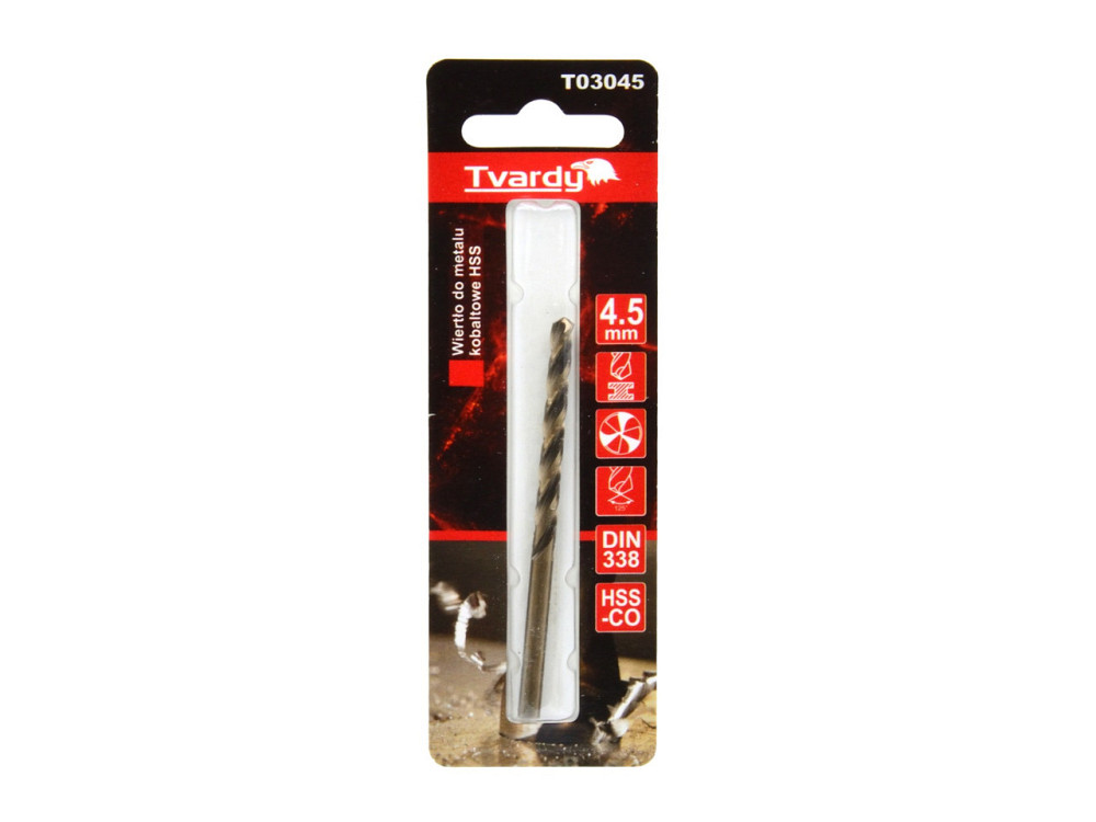 Свердло металу кобальтове "Tvardy" HSS-Co M35 (DIN338) діаметром  4,5мм Киев - изображение 4