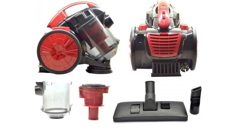 Потужний пилосос DOMOTEC MS-4405 3000Вт з контейнером для збору пилу, сухе прибирання, Червоний колір Одеса - фото 1