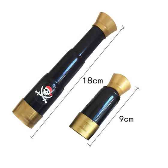 Підзорна труба пірата (9-18 см) ЧОРНА телескопічна, складається з піратською символікою Київ