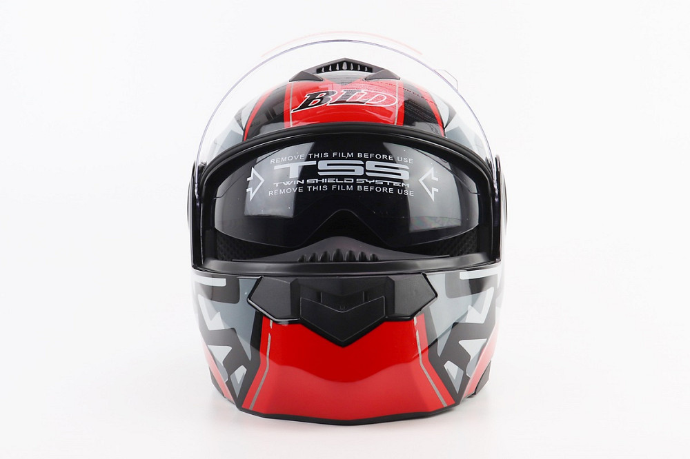 Шолом модуляр, закритий з відкидним підборіддям+відкидні окуляри BLD-159 М (57-58см), ЧОРНО-ЧЕРВОНИЙ Киев - изображение 6