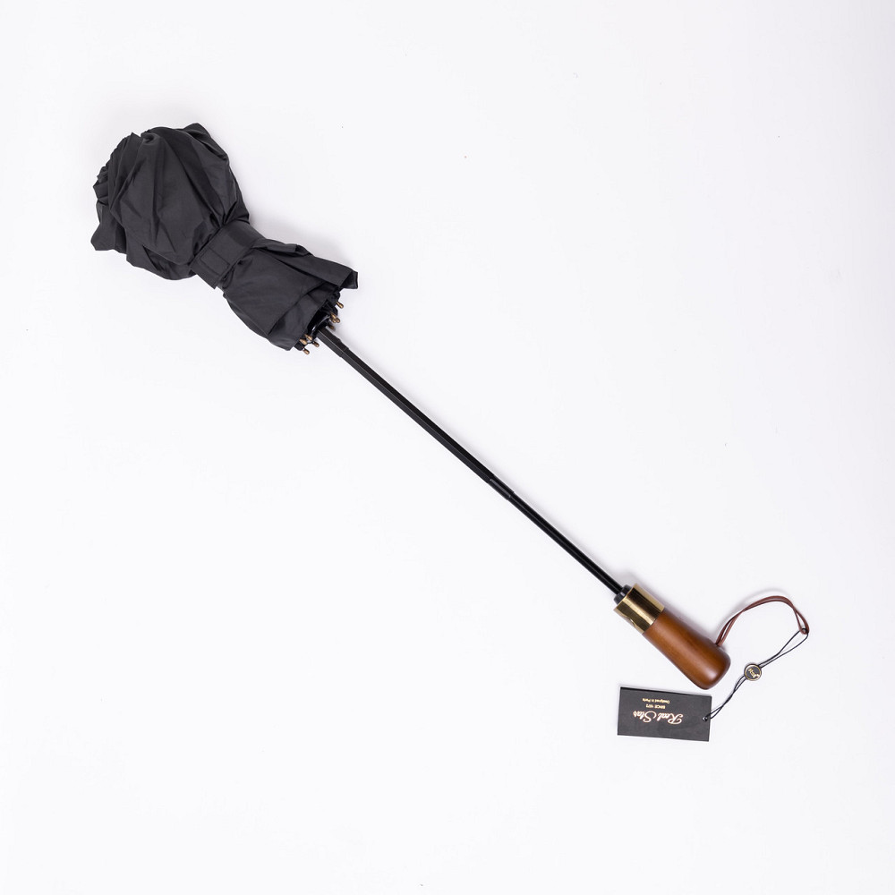 Парасолька автоматична з дерев'яною ручкою класична з поліестеру діаметр 116 см Чорна HP-23-8B Коломыя - изображение 3