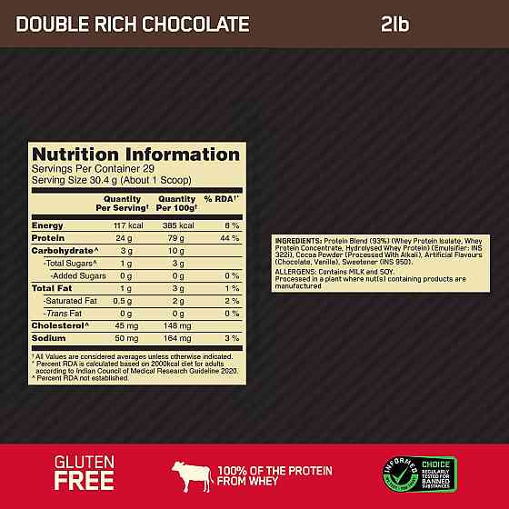 Протеїн Optimum Nutrition 100% Whey Gold Standard 907 g (Double Rich Chocolate) Луцьк