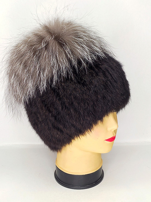 Шапка меховая женская кубанка Мерлин Коричневый Харьков - изображение 3