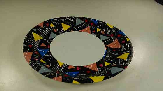 Тарілка паперова ламінована 18см малюнок Коричнева 50шт (1 пач.) Харків