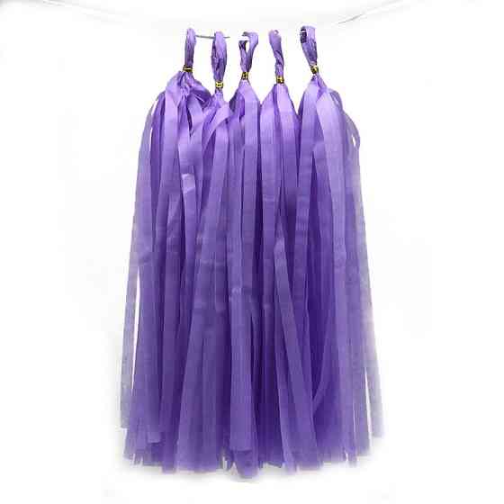 Кисточки тассел бумажные гирлянды 5 шт 35 см сиреневый Киев