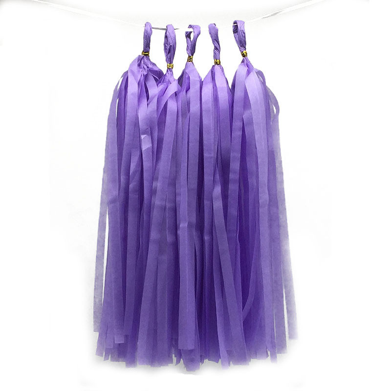 Пензлики тасел паперові гірлянди 5 шт 35 см бузковий Київ - фото 1