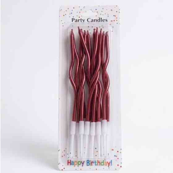 Свічки для торта "хвилясті" 12 шт. червоні Київ