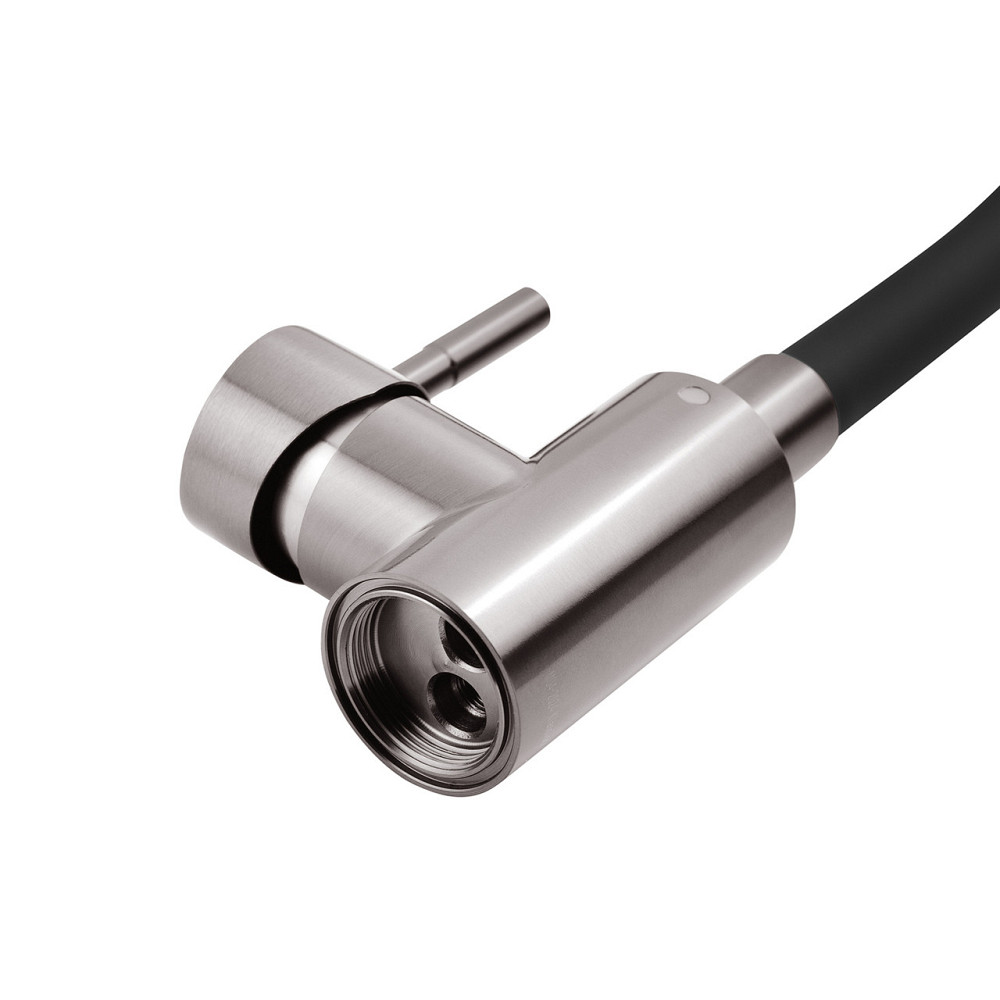 Змішувач для кухні з гнучким виливом Kroner KRP Edelstahl Klassisch - PVD035BLK графіт/чорний Київ - фото 7