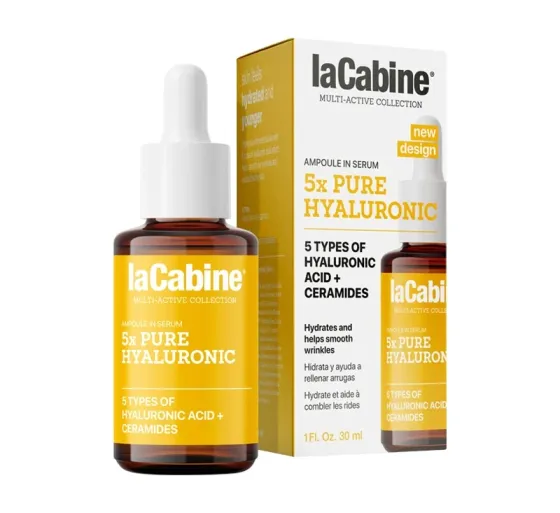 Висококонцентрована зволожувальна сироватка проти зморшок з 5 гіалуроновими кислотами 5xPURE HYALURONIC LaCabine, 30 мл Дніпро