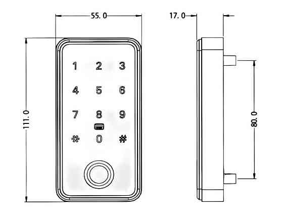 PES Office 6 кодовий меблевий замок, сірий Київ