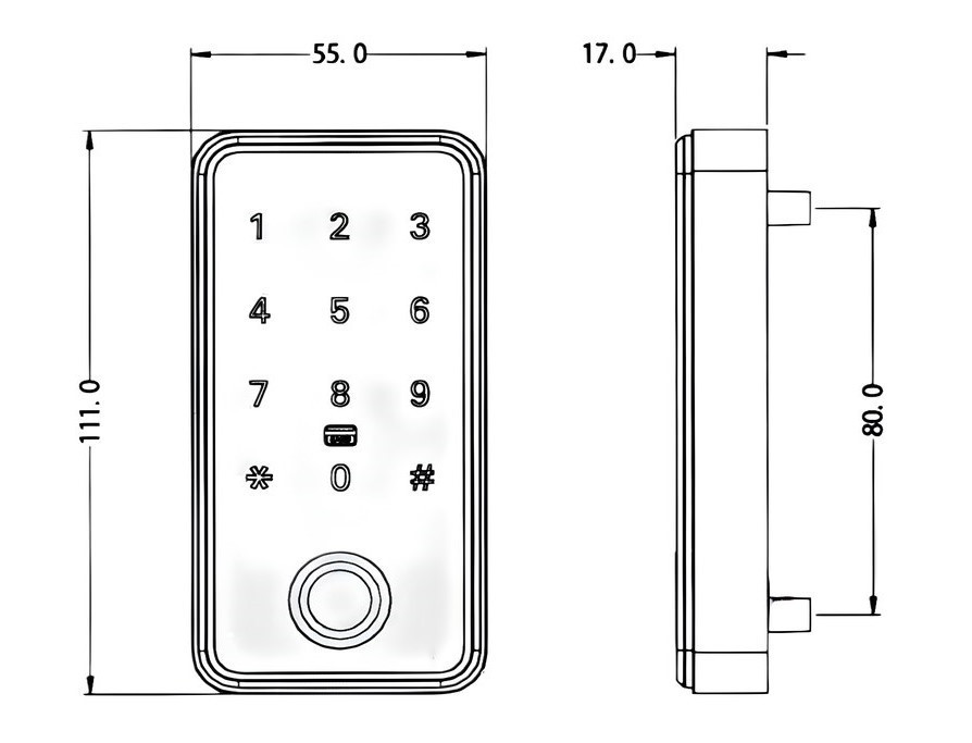 PES Office 6 кодовий меблевий замок, сірий Київ - фото 3
