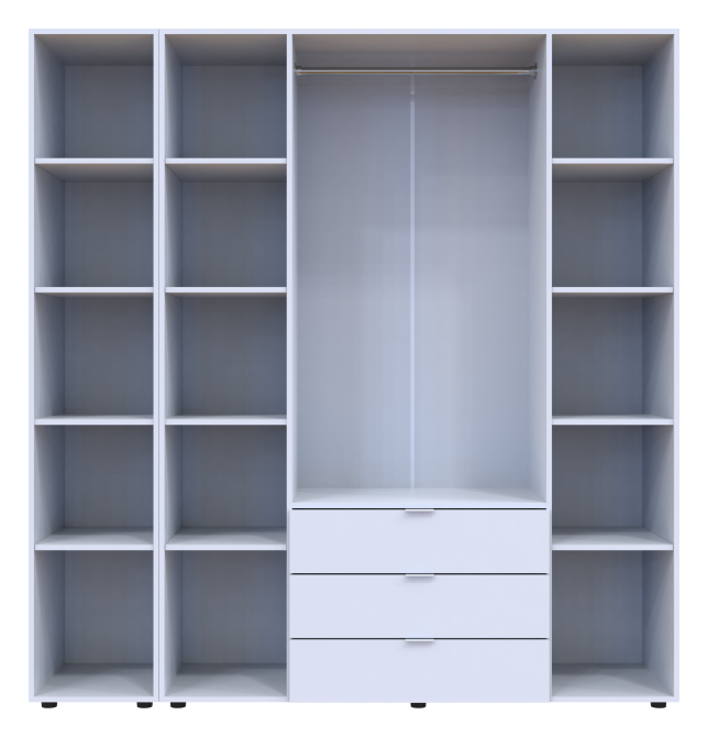 Комплект шаф для одягу Doros Гелар (2 шт.) 194х49,5х203,4 см Дзеркало/Білий (DRS-011137) Дніпро - фото 6