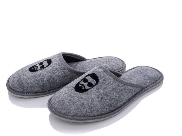 Серые Тапочки мужские комнатные 