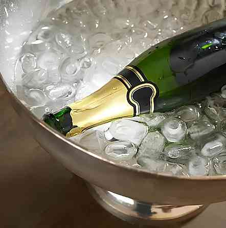 Кулер для шампанского RESTEQ из нержавеющей стали 40×25 см — ведро для льда с хромированным покрытием Киев