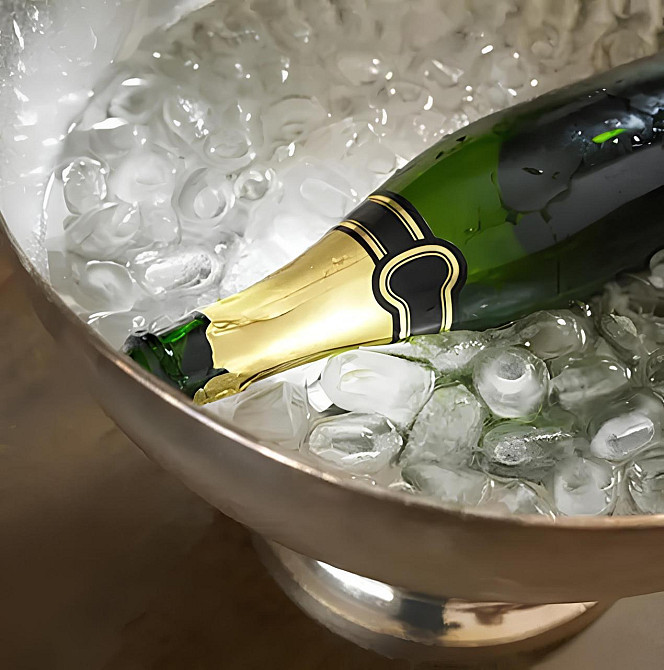 Кулер для шампанского RESTEQ из нержавеющей стали 40×25 см — ведро для льда с хромированным покрытием Киев - изображение 5