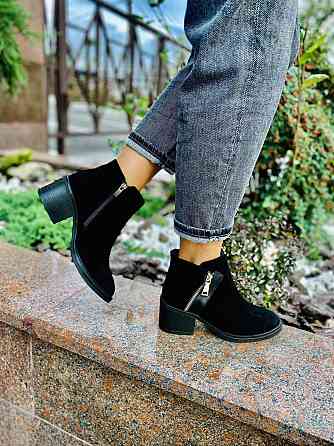 Injers Черевики жіночі INJERS чорні натуральна замша высота каблука 6см размер 36р.37р.38р. (11 Коломия