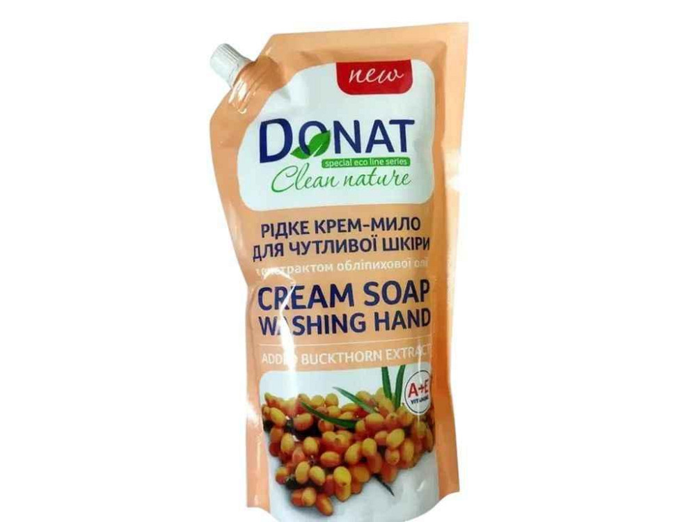 Крем-мило рідке 1л дой-пак Обліпиха Clean Nature ТМ DONAT Київ - фото 1