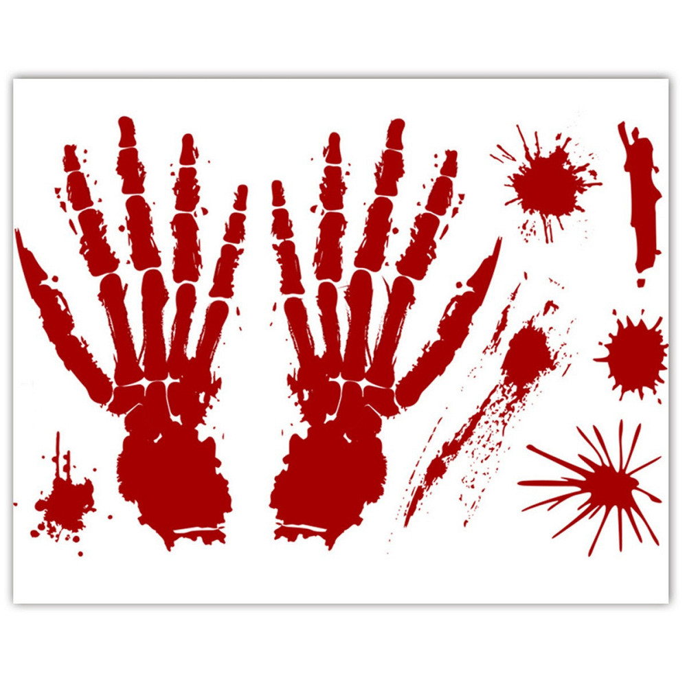 Наклейки Хэллоуин Следы кровь 25 на 35 см красный Киев - изображение 1