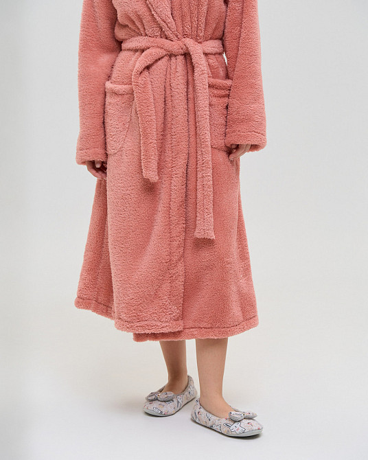 Теплий однотонний жіночий халат Nicoletta Queen — Велюрсофт 94118 S Київ - фото 5