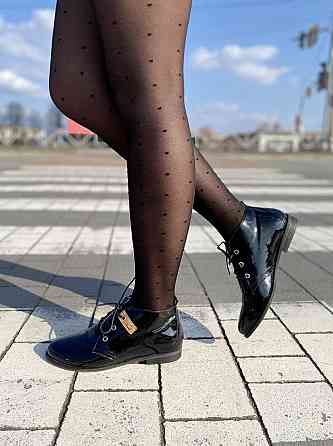 Женские ботинки YDG черные натуральная кожа лак 36-37р (2347) Коломия