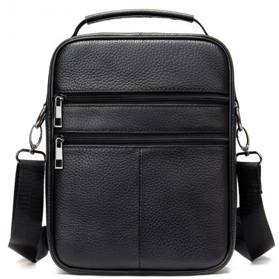 Чоловіча шкіряна сумка-барсетка 20х25х 5.5, месенджер через плече Bexhill BX-02103 чорний Київ