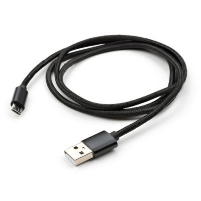 Дата кабель USB 2.0 AM to Micro 5P 1m nylon black Vinga (VCPDCMNB1BK) Вінниця - фото 5