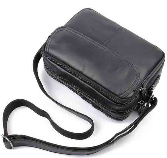 Сумка Vintage 14548 з натуральної шкіри зерниста Чорна Київ