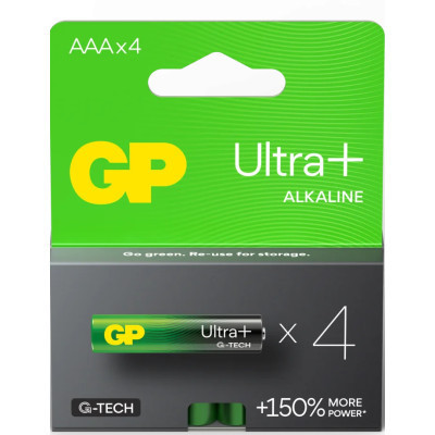 Батарейка Gp AAA LR03 Ultra Plus Alcaline * 4 (24AUP21-SB4 / 4891199203985) Винница - изображение 1