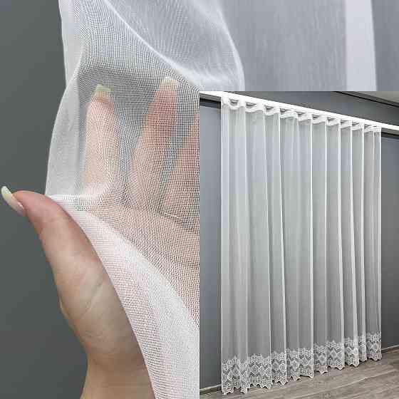 Тюль бамбук с вышивкой и люрексом цвет белый 1817т Киев