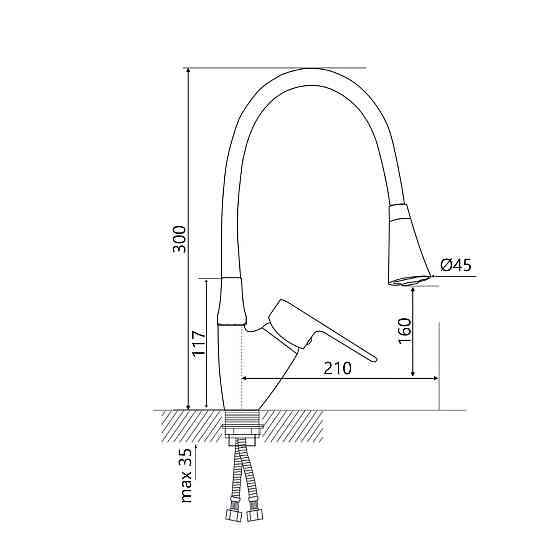 Змішувач для кухні Lidz Tani 008F3 з гнучким виливом (k40) LDTAN008F3GCR39507 Chrome/Grey Київ