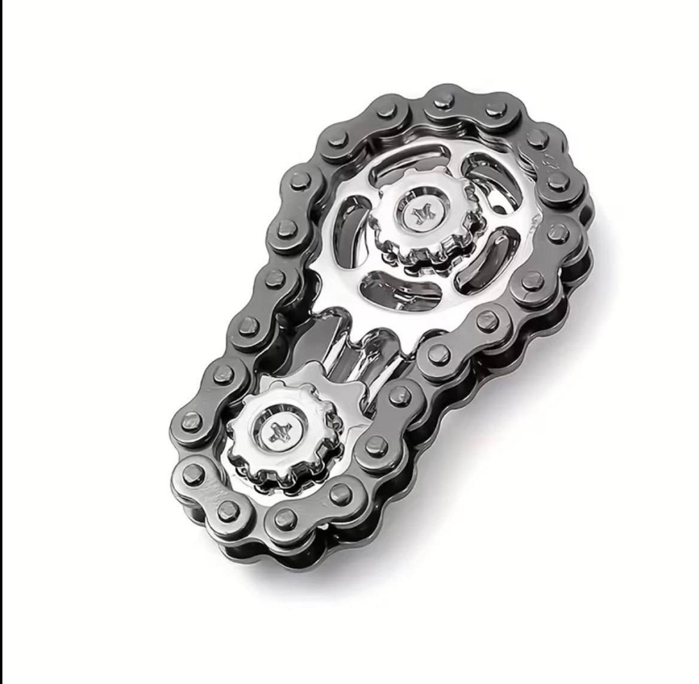 Металевий спінер ланцюг антистрес ручний велосипедний ланцюжок портативний фіджет іграшка Київ - фото 1
