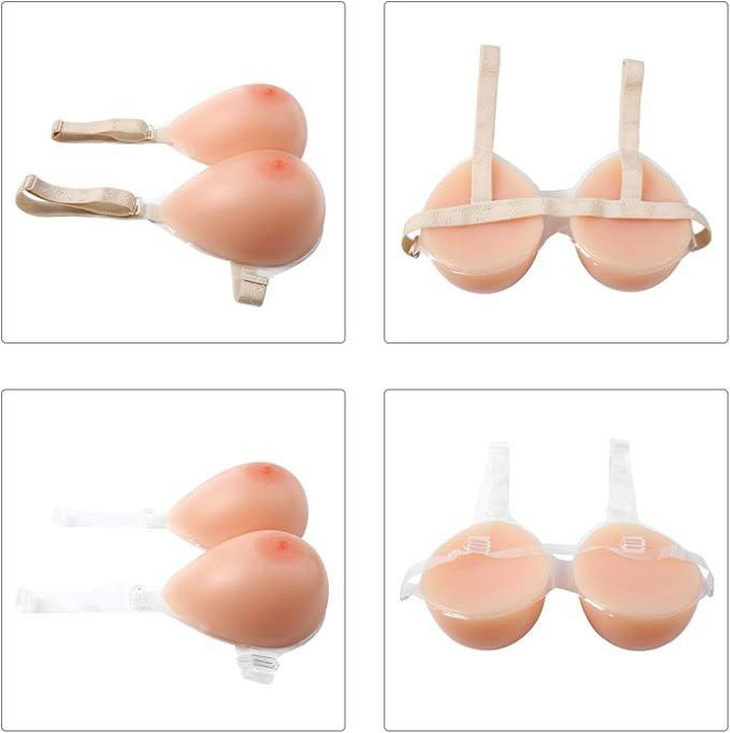 Силіконові самоклеючі протези грудей IVITA 6XL з ремінцями для бюстгальтера для підробленої мастектомії грудей Розмір F Дніпро - фото 6