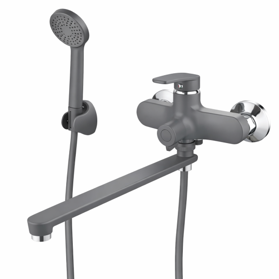 Смеситель для ванны Plamix Lucas-006 Euro SET Graphite из термопластика (Цвет графит) (PM6101) Черновцы