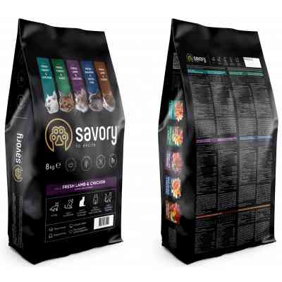 Сухой корм для кошек Savory Adult Cat Steril Fresh Lamb and Chicken 8 кг (4820232630129) Винница