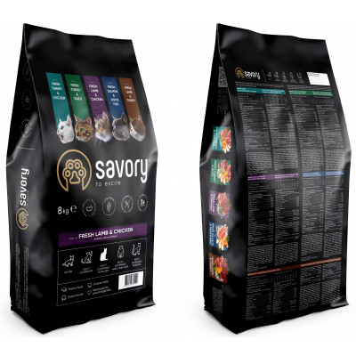 Сухой корм для кошек Savory Adult Cat Steril Fresh Lamb and Chicken 8 кг (4820232630129) Винница - изображение 2
