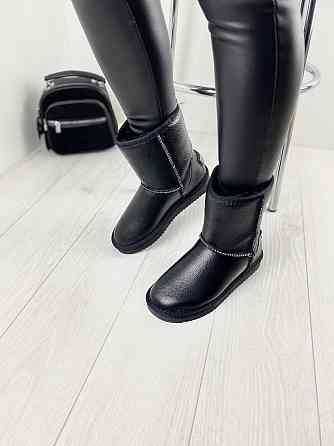 ITTS Угги жіночі ITTS чорні натуральна шкіра высота 19 см размер 36-41 (2081) Коломия