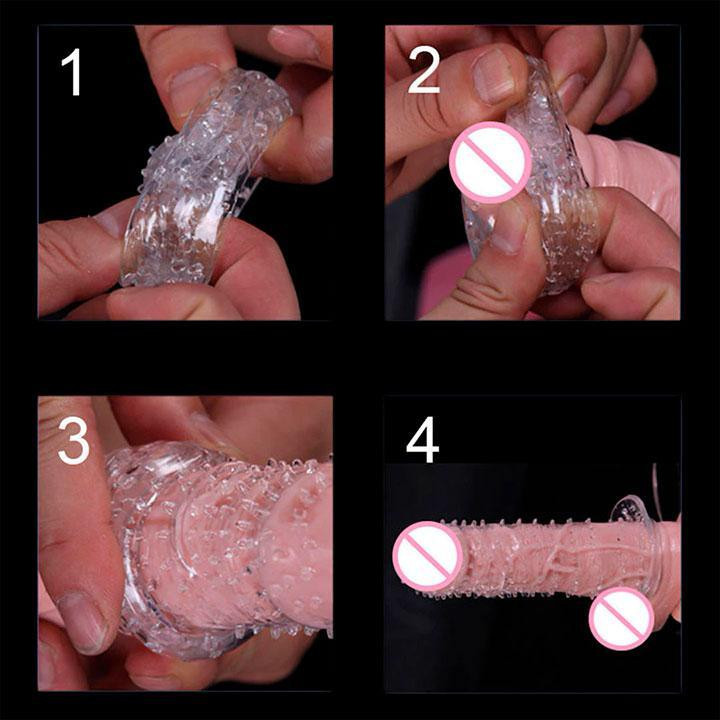 Набір рельєфних еластичних насадок на пеніс 5 штук Вінниця - фото 8