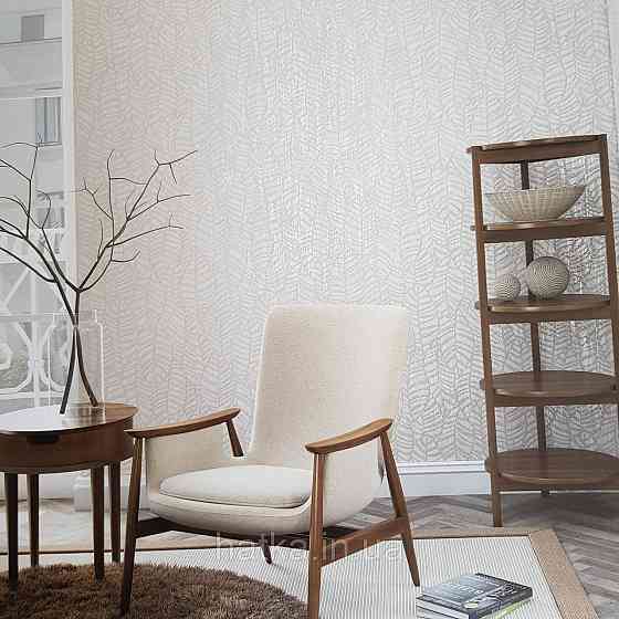 Шпалери метрові вінілові на флізелін Villa Marburg Lombardi геометрія абстракція листя бежеві на білому Київ