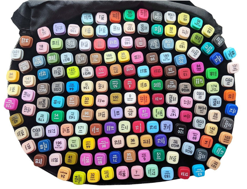 Большой набор скетч маркеров 168 цветов Touch Raven в черном чехле и Блокнот А5 для рисования в подарок! Каменец-Подольский - изображение 8