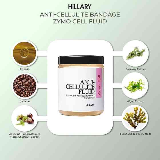 Рідина для антицелюлітних ензимних обгортань Hillary Anti-cellulite Bandage Zymo Cell Fluid, 500 мл Київ