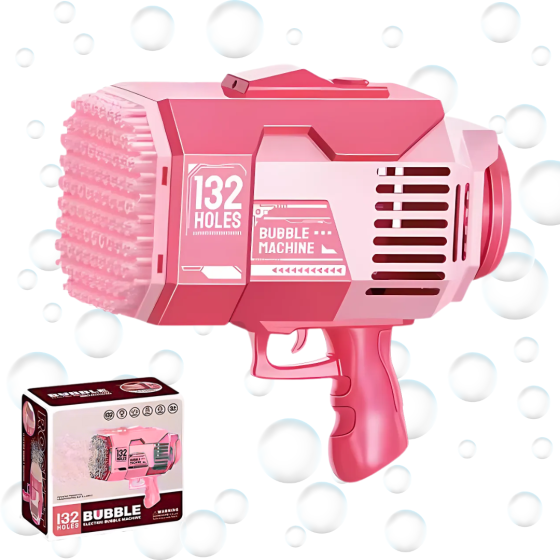 Пистолет для мыльных пузырей на аккумуляторе, генератор мыльных пузырей, мыльные пузыри для детей, розовый Каменец-Подольский