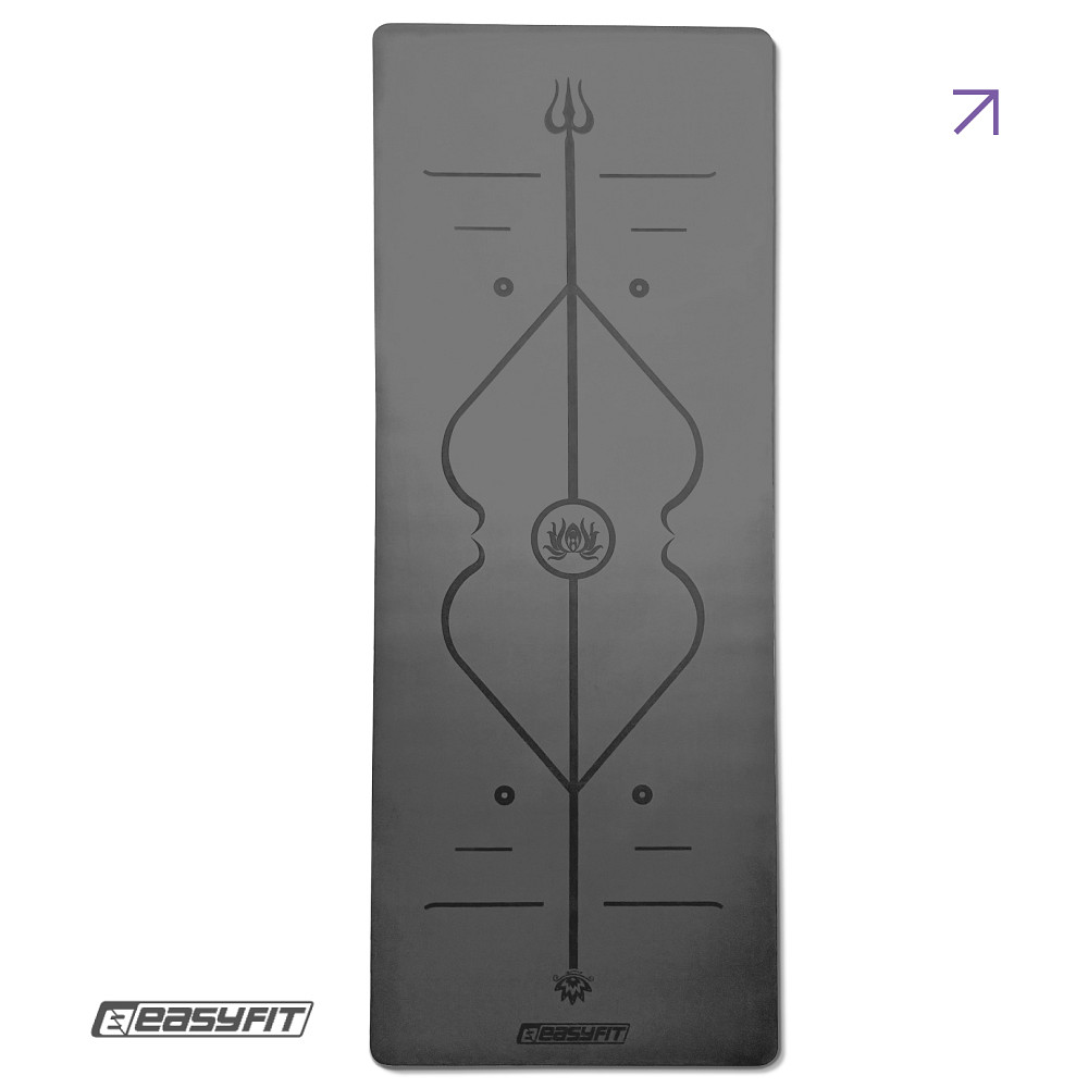 Килимок для йоги професійний EasyFit Pro каучук 5 мм Чорний Коломия - фото 1