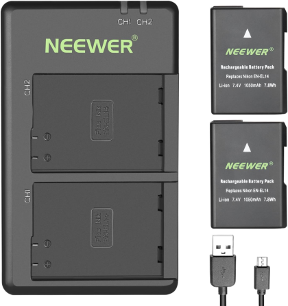 Комплект зарядний пристрій та акумулятори Neewer EN-EL14 для Nikon Луцьк