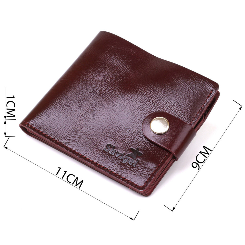 Шкіряне стильне портмоне Shvigel 16442 Бордовий Київ - фото 3