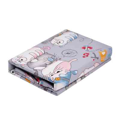 Постельное белье Ardesto Gloria сатин веселые котики, полоска полуторный евро 160х220 (ART1622FC) Винница